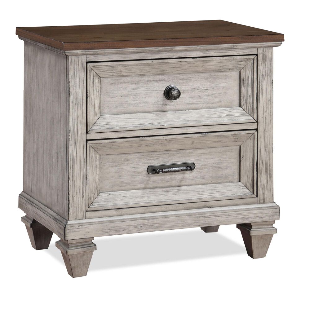 New Heritage Mariana 2-Drawer Nightstand in Vintage Creme with USB Port, , large