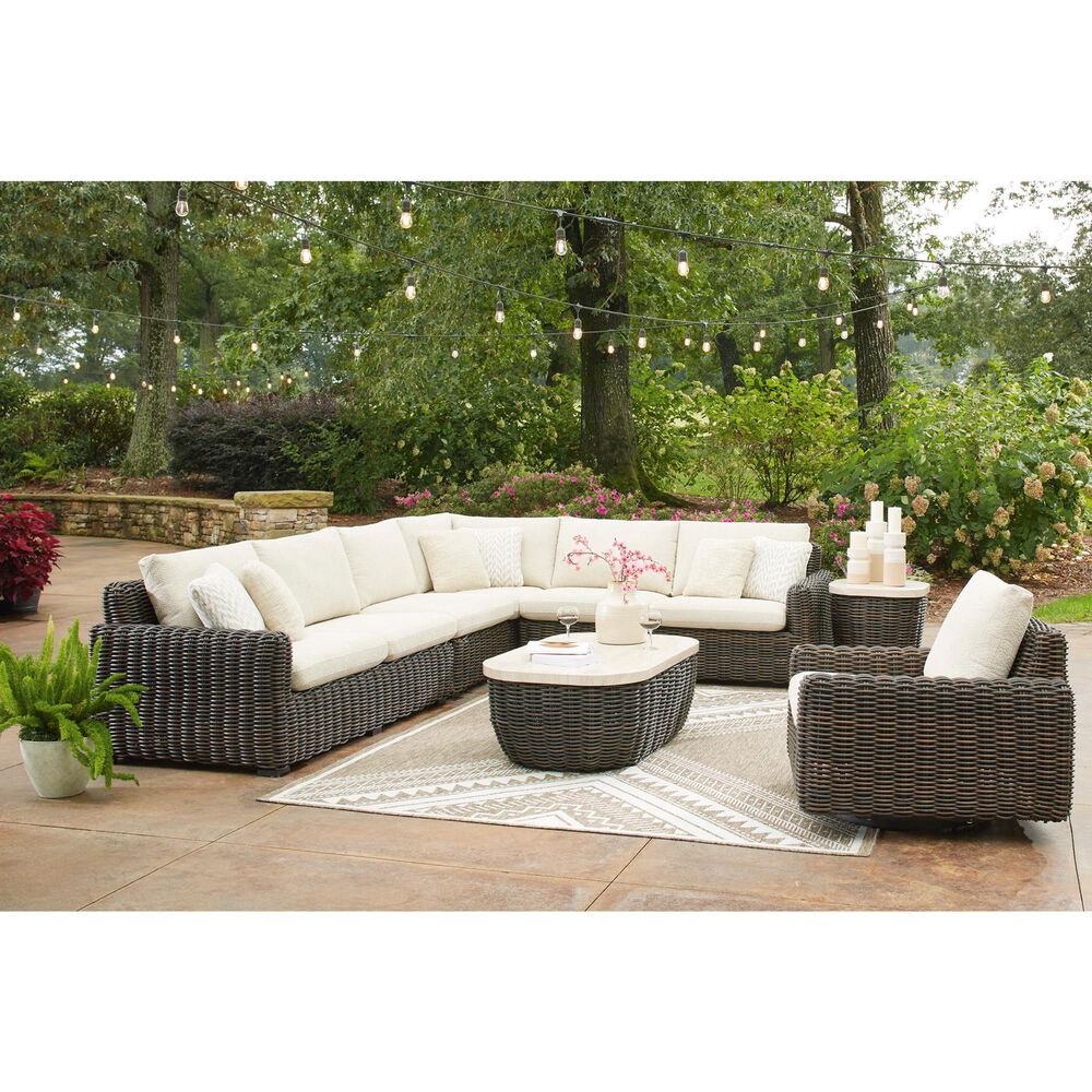 Ashley Kimora Swivel Glider Lounge Chair in Beige, , large