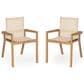 Hearth and Haven Belfast Patio Dining Chair with Beige Mesh Sling in Teak (Set of 2), , large
