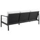 Linon Home Decor Holland Outdoor Sofa with White Cushions in Black, , large