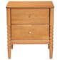 Baxton Studio Lucera 2-Drawer Bobbin Nightstand in Oak Brown, , large