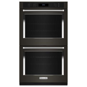 KitchenAid 27" Double Electric Wall Oven with Air Fry Mode in Black Stainless Steel and PrintShield, , large