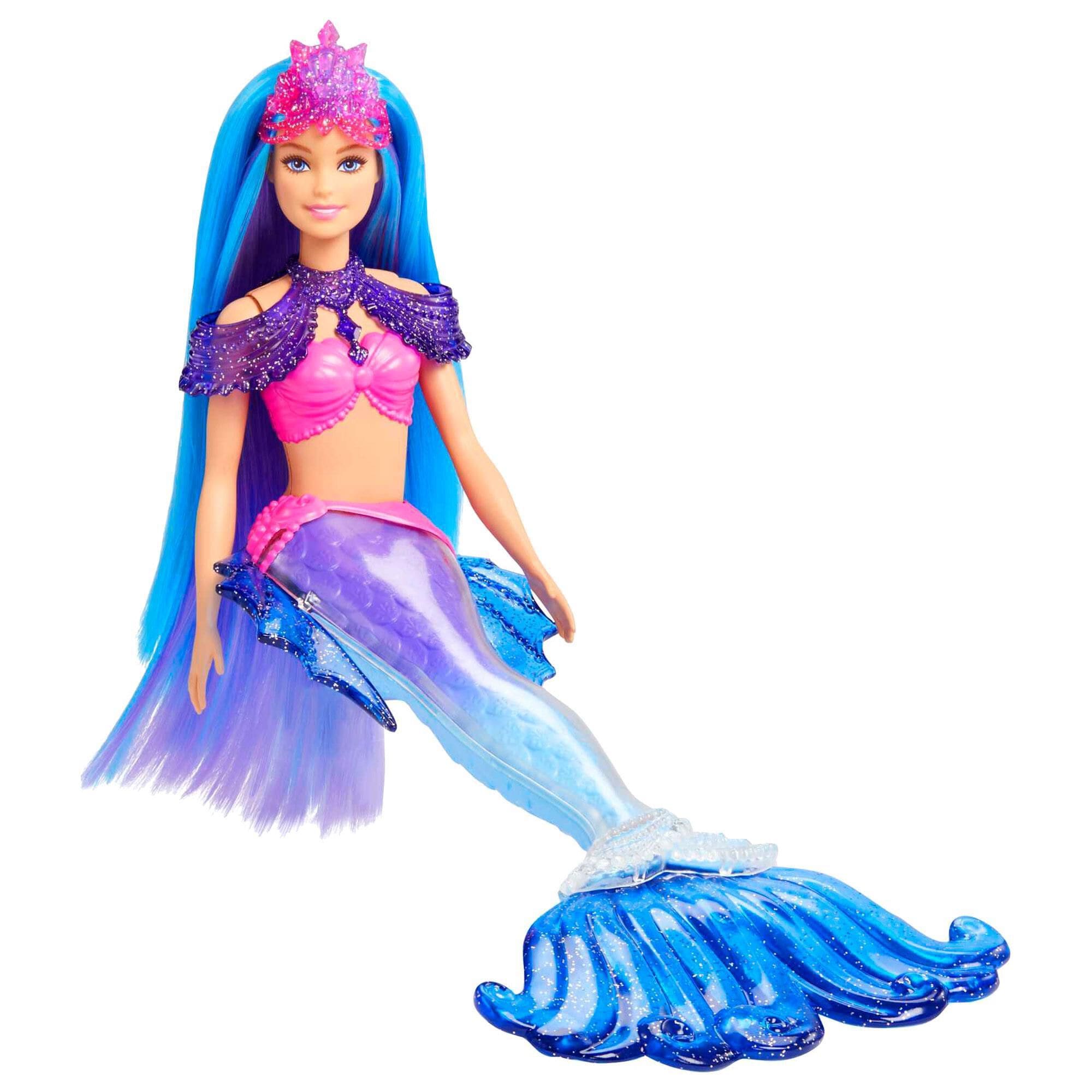 Barbie Mermaid Malibu Doll with Pet and Accessories in Blue NFM
