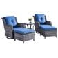Sunwell Garden 5-Piece  Patio Chat Set with Gray Rattan in Blue, , large