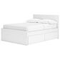 Ashley Onita Full Panel Platform Bed with 2 Side Storage in White, , large