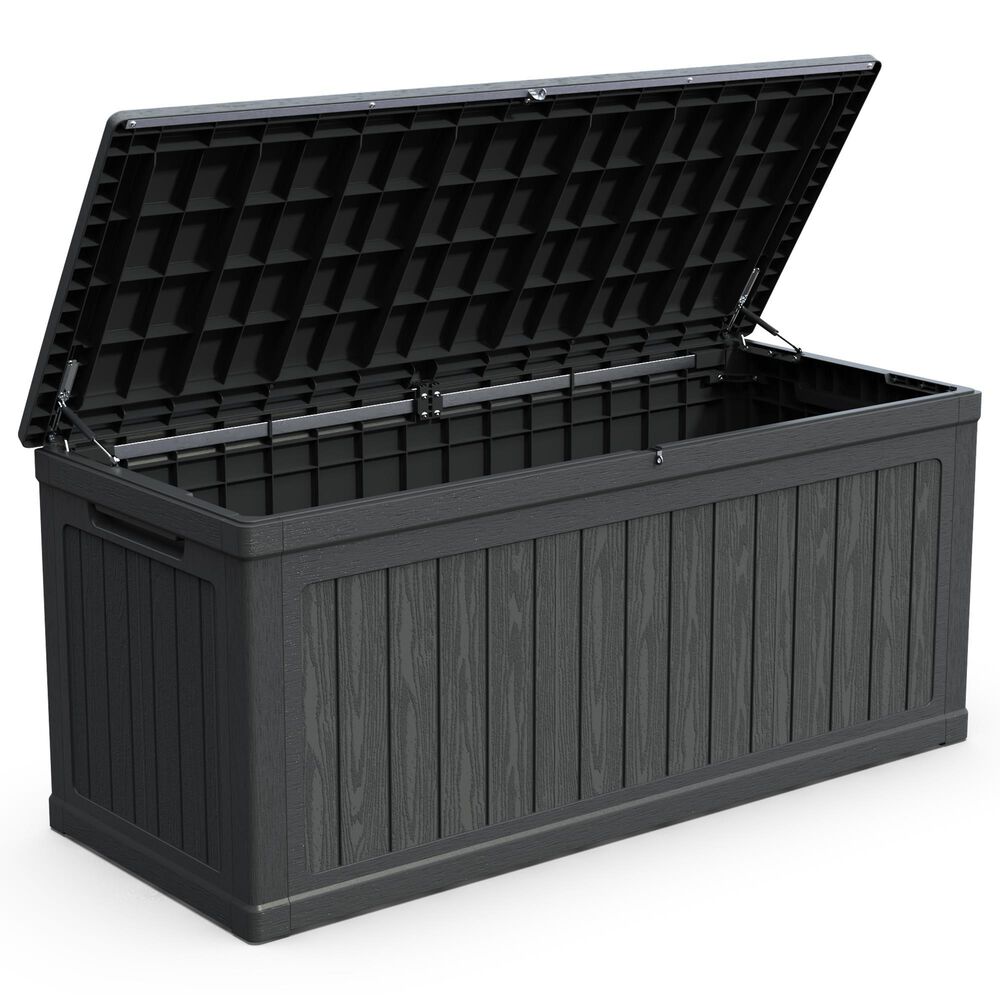 Hearth and Haven 260-Gallon Outdoor Plastic Deck Box in Black, , large