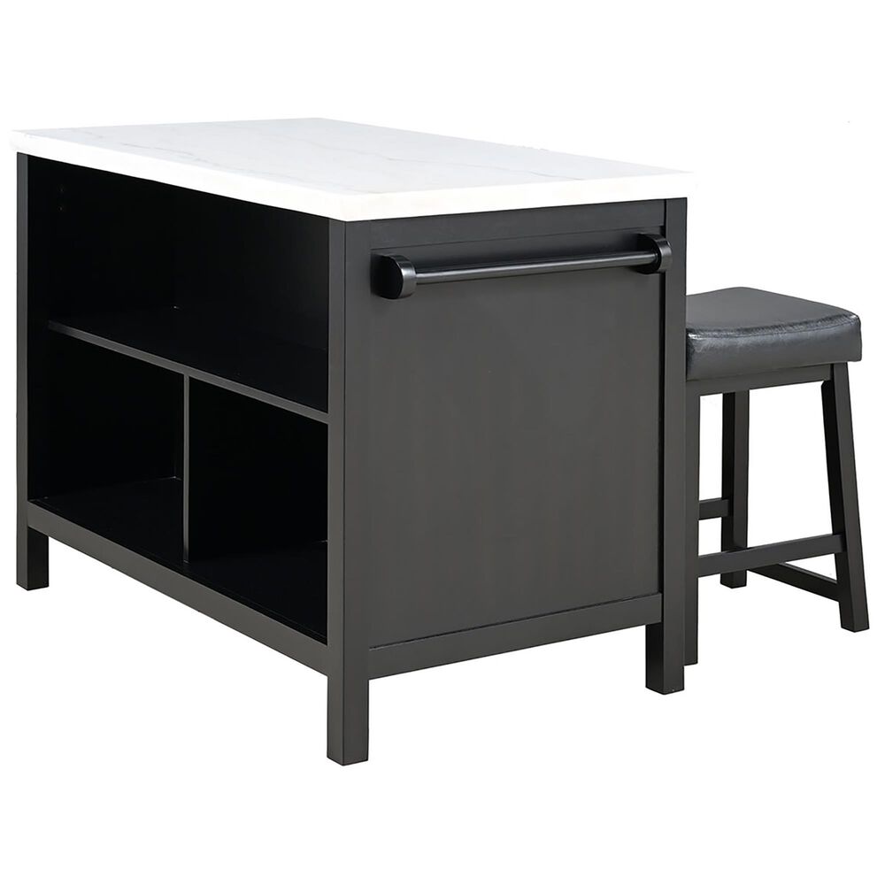 Furniture of America Albergo Bar and 2 Stools in Black, , large