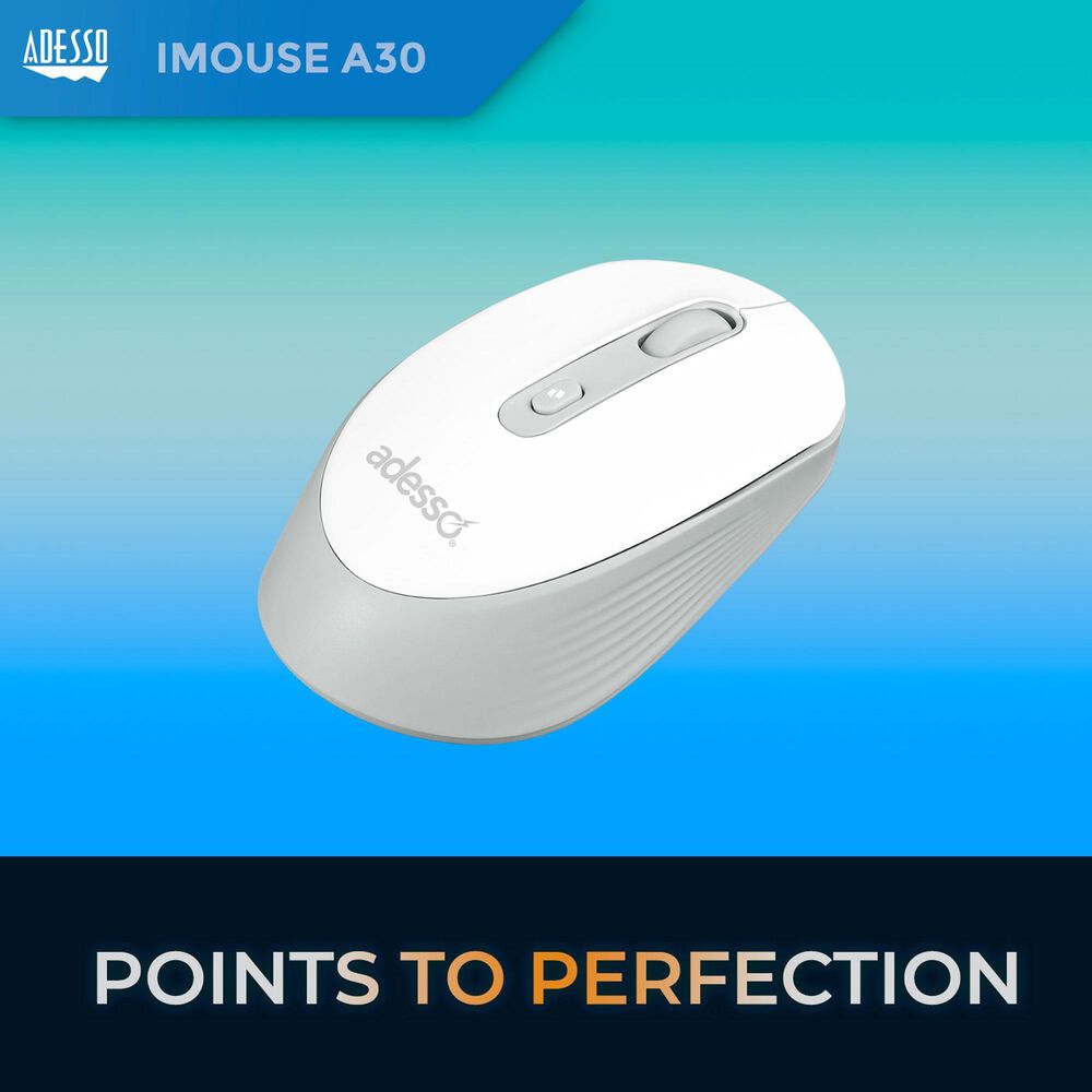 Adesso Wireless Mouse with AI Copilot Shortcut Button in White, , large