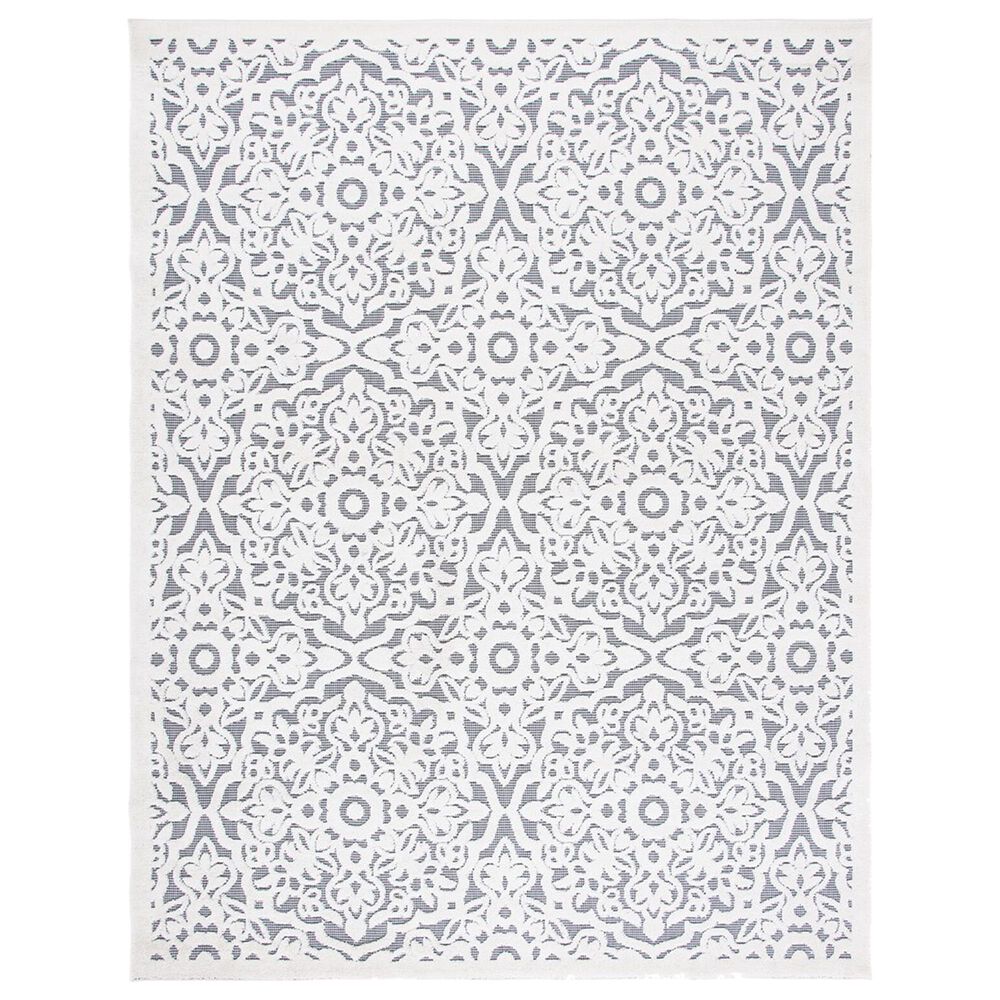 Safavieh Cabana CBN662A 9" x 12" Ivory and Grey Indoor/Outdoor Area Performance Rug, , large