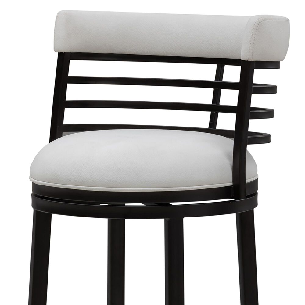 Armen Living Telia Bar Height Stool with Ivory Upholstery in Dark Brown, , large