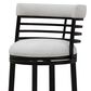Armen Living Telia Bar Height Stool with Ivory Upholstery in Dark Brown, , large