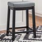 Linon Home Decor Claridge Counter Stool with Light Grey Cushion in Black, , large