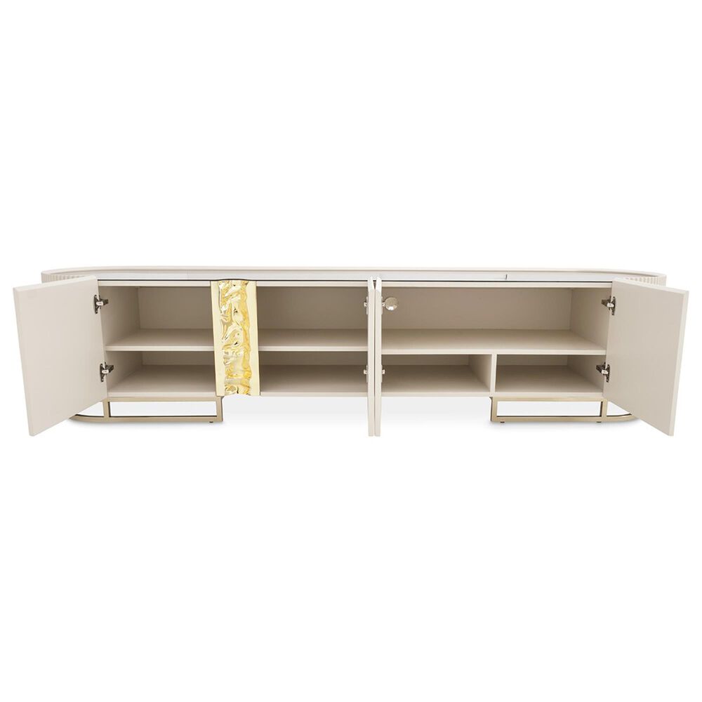 Vista Haus Lisbon 95.5&quot; Media Cabinet in Silken Matte Cream and Gold, , large