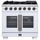 Forno Capriasca 36" Freestanding French Door Gas Range in White, , large