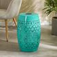Hearth and Haven Outdoor Side Table with Built-In Solar Battery in Teal, , large