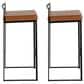 Lumisource Fuji Stackable Barstool with Camel Faux Leather Cushion in Black (Set of 2), , large