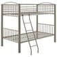 Linon Home Decor Heavy Twin Over Twin Bunk Bed in Pewter, , large