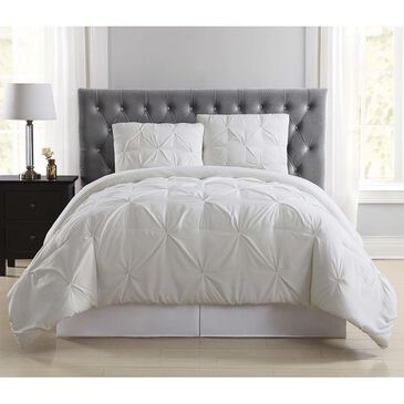 Pem America Truly Soft Pleated 3-Piece Full/Queen Comforter Set in Ivory, , large