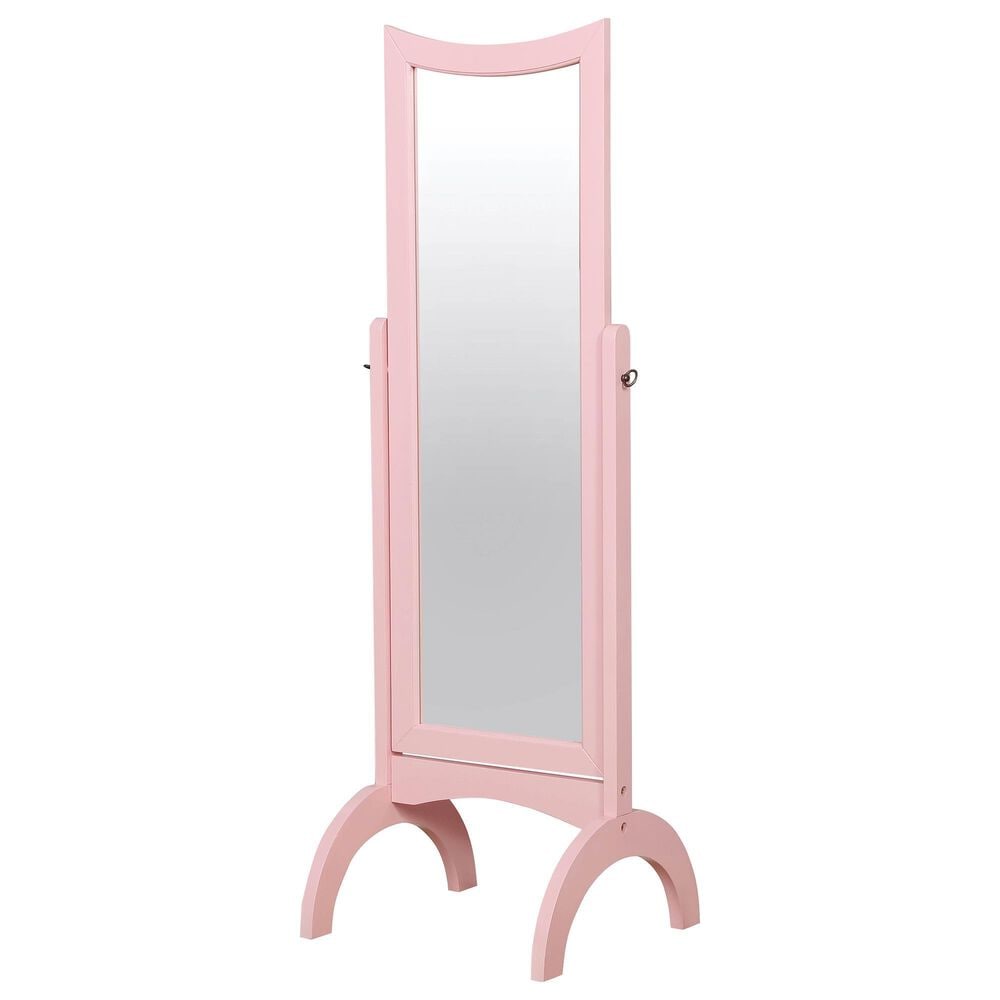 Furniture of America Robbins Floor Mirror in Pink, , large