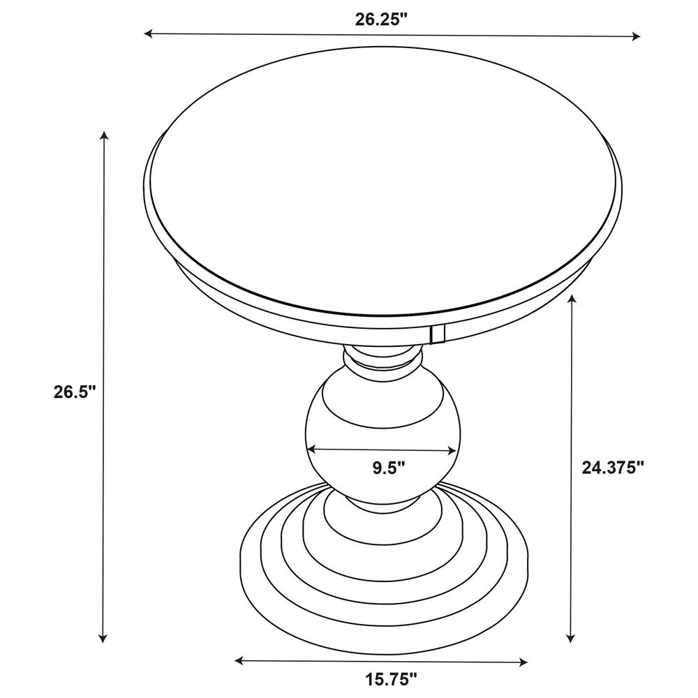 Linon Home Decor Amelia Round Accent End Table in Espresso, , large
