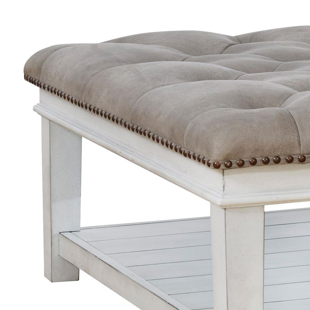 Signature Design by Ashley Kanwyn Upholstered Ottoman Cocktail Table in Whitewash, , large