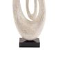 Maple and Jade Pearl Shell Abstract Swirl Decorative Sculpture in Polished White and Black, , large