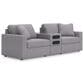 Ashley Modmax 3-Piece Stationary Loveseat with Audio Console in Granite, , large