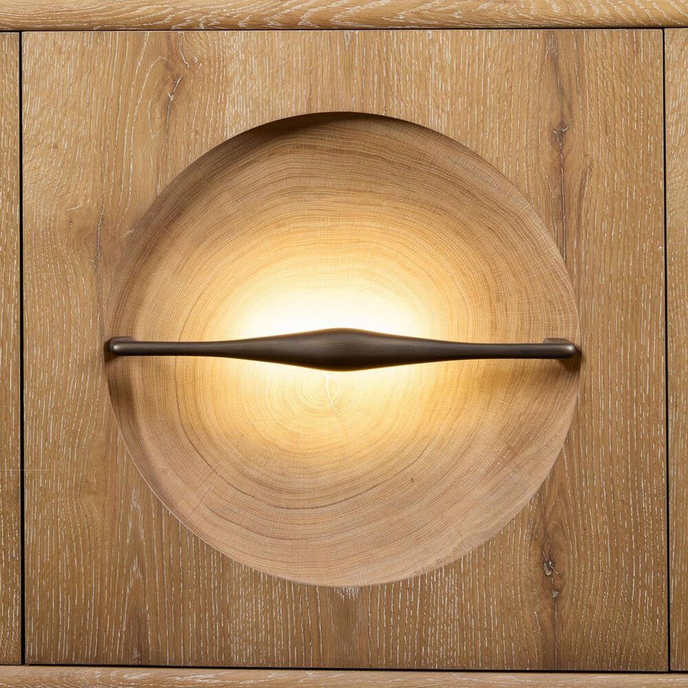 Uttermost Forest Rings 3-Door Cabinet with Light in Warm Wood, , large