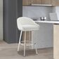 Blue River Eleanor Swivel Barstool with White Cushion in Brushed Stainless Steel, , large