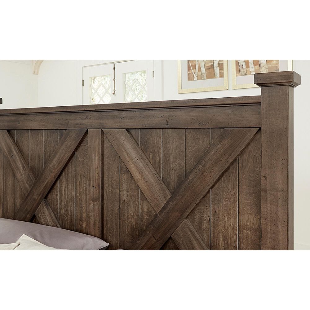 Viceray Collections Cool Rustic 4 Piece Queen Bedroom Set in Mink, , large