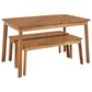 Hearth and Haven 3-Piece Patio Dining Set with Dining Table and Benches in Natural, , large