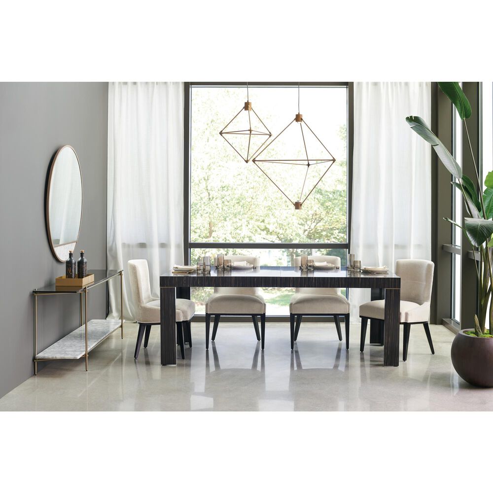 Schnadig Edge Dining Table in Striated Ebony and Lucent Bronze - Table Only, , large