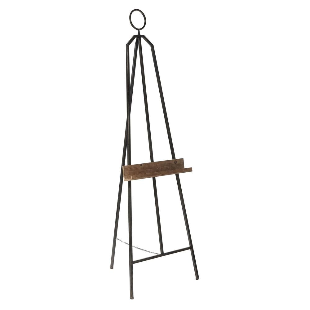 Maple and Jade Large Adjustable Display Easel with Wood Tray in Matte Black and Natural, , large