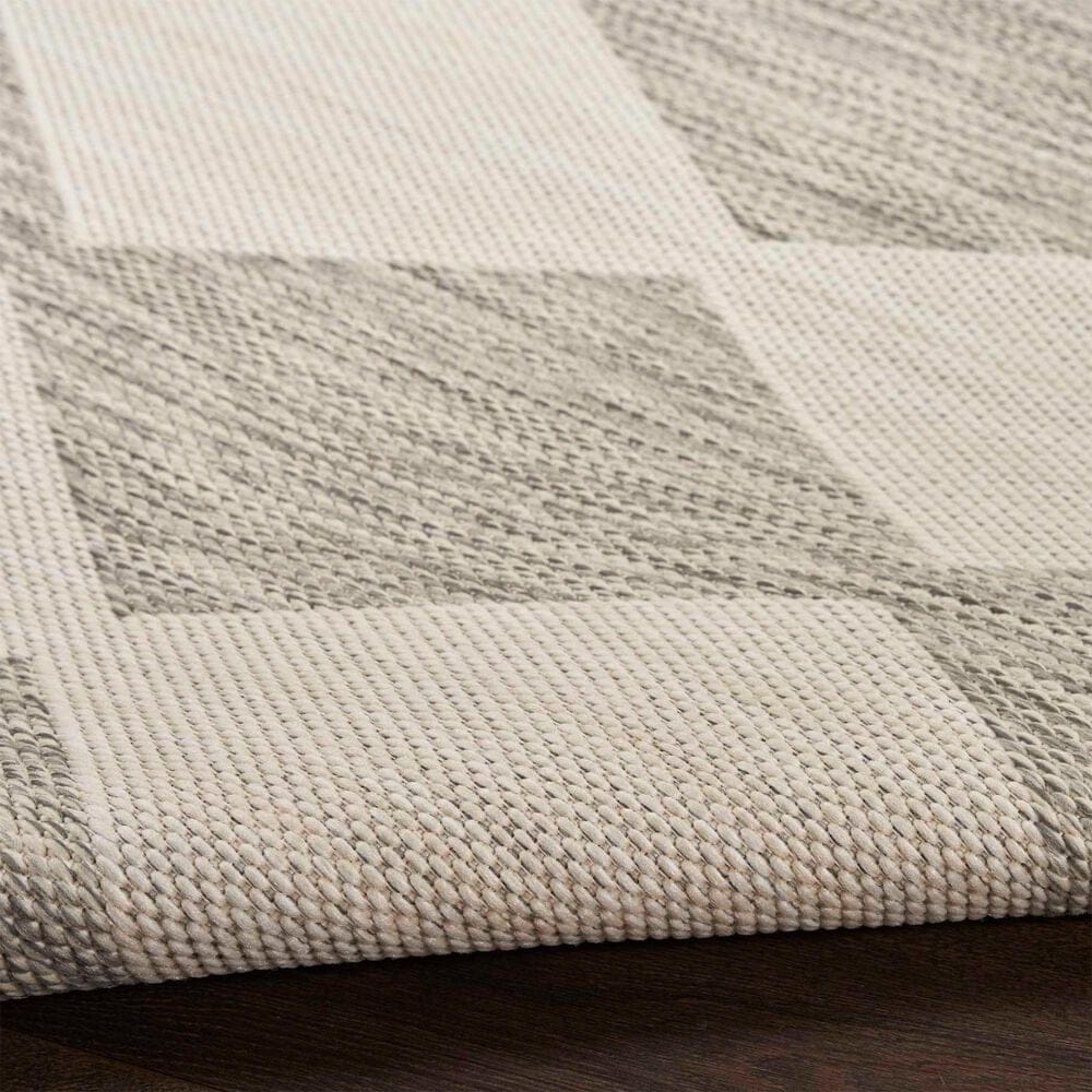 Nourison Positano Geometric Light Grey 4&#39; x 6&#39; Indoor/Outdoor Area Rug, , large