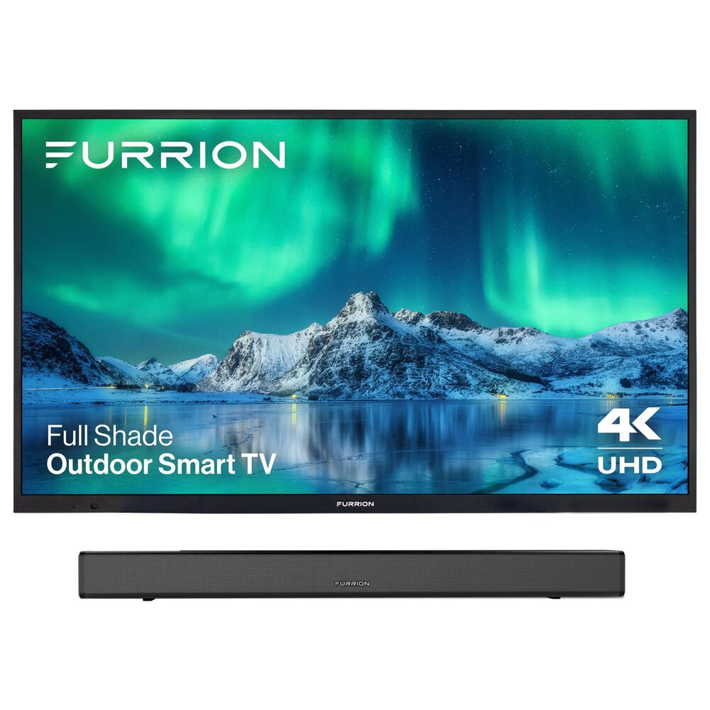 Furrion Aurora 55" Class Full Shade 4K UHD LED - Outdoor Smart TV with 70W 2.1 Soundbar in Black, , large
