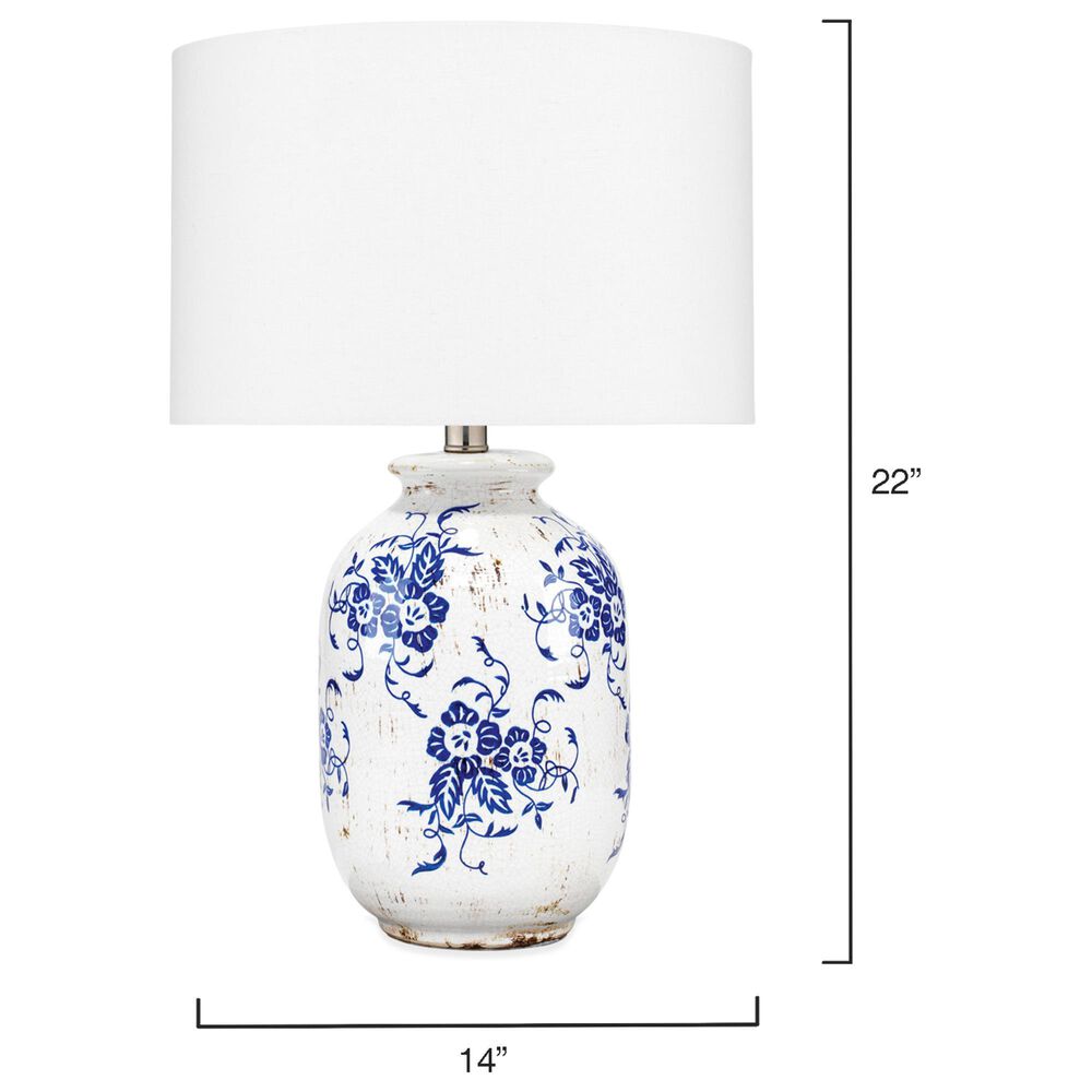 Splendor Living Norhaven Table Lamp in Distressed White and Blue, , large