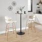 LumiSource Cinch 30" Swivel Barstool with Cream Upholstery in Gold (Set of 2), , large