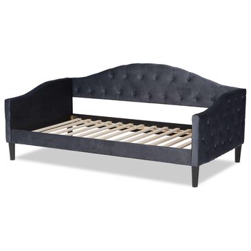 Baxton Studio Benjamin Upholstered Full Daybed in Grey, , large