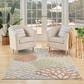 Nourison Aloha ALH05 6" x 9" Ivory and Multicolor Indoor/Outdoor Area Rug, , large
