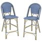 Furniture of America Ventura Patio Counter Chair in Natural, Blue and White (Set of 2), , large