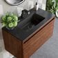 James Martin Vanities Mantova 35.4" Single Vanity in Mid-Century Walnut and Brushed Nickel with 3 cm Charcoal Black Composite Stone Top and Rectangular Sink, , large