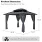 HOMLUX 10" x 12" Patio Hardtop Gazebo with Steel Posts in Dark Gray, , large