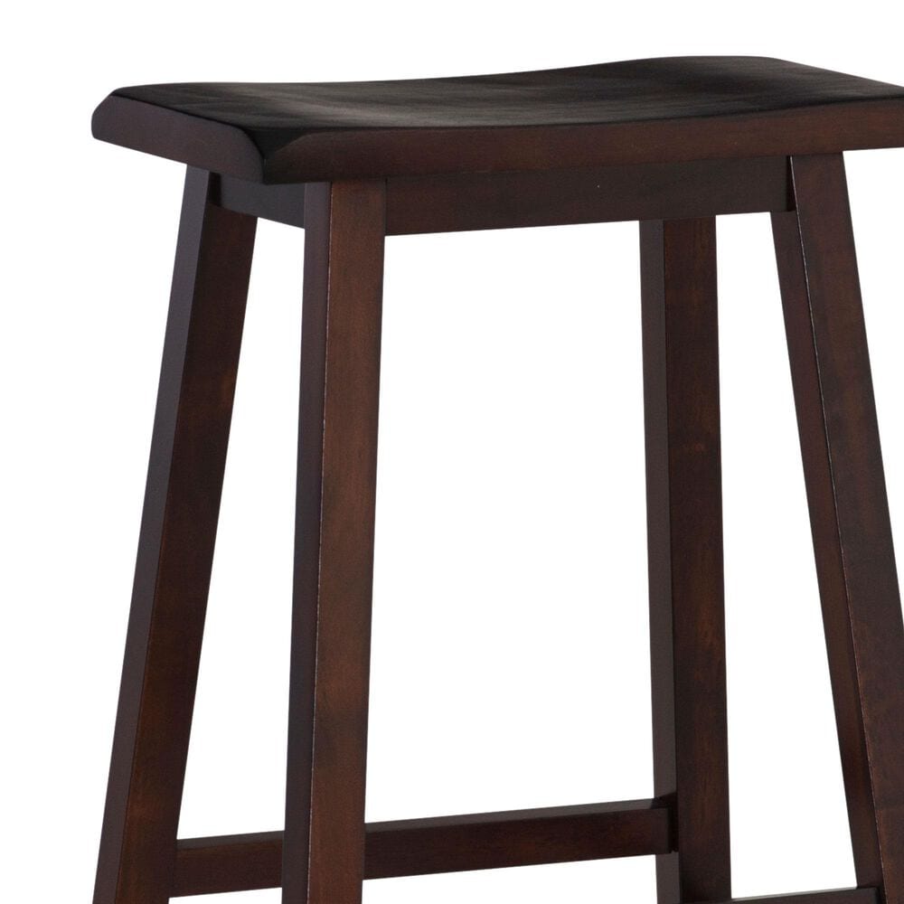 Linon Home Decor Saddle Bar Stool in Dark Brown, , large