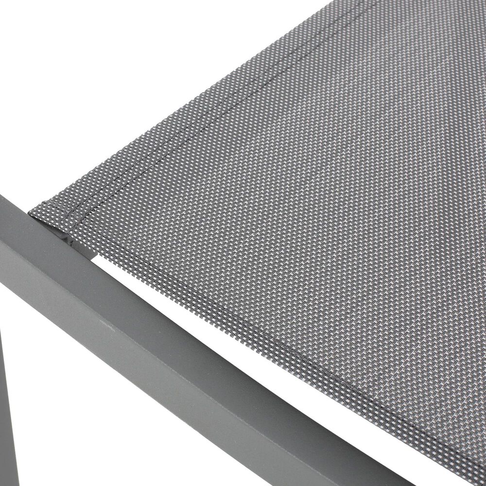 Hearth and Haven Outdoor Modern Aluminum Dining Chair with Mesh Seat in Dark Gray &#40;Set of 2&#41;, , large