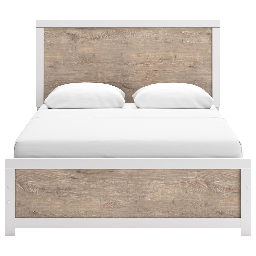 Ashley Charbitt Queen Panel Bed in Brown and Matte White, , large