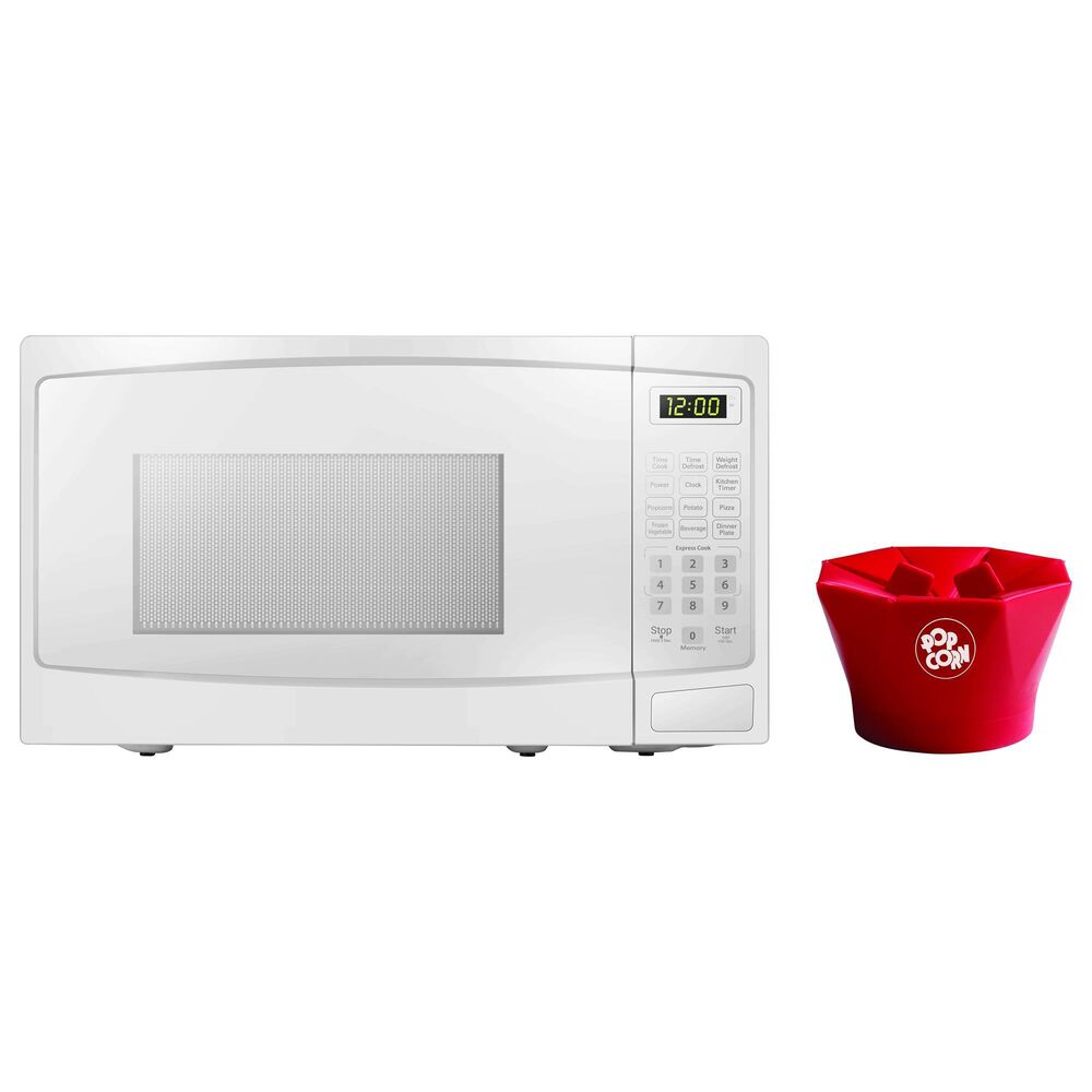 Danby 0.7 Cu. Ft. Countertop Microwave in White with Cherry Popcorn Popper, , large