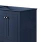 Lexora Home Dukes 60" Double Bathroom Vanity in Navy Blue with 2 cm White Carrara Marble Top and Rectangular Sinks, , large