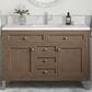 James Martin Vanities Chicago 48" Single Bathroom Vanity in Whitewashed Walnut with Single Hole 3 cm White Zeus Quartz Top and Rectangular Sink, , large