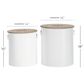 Maple and Jade 2-Piece Metal Storage Side Table Set with Wood Top in Polished White and Dark Brown, , large