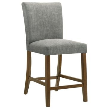 Coaster Paxton Counter Chair with Grey Upholstery in Warm Brown, , large